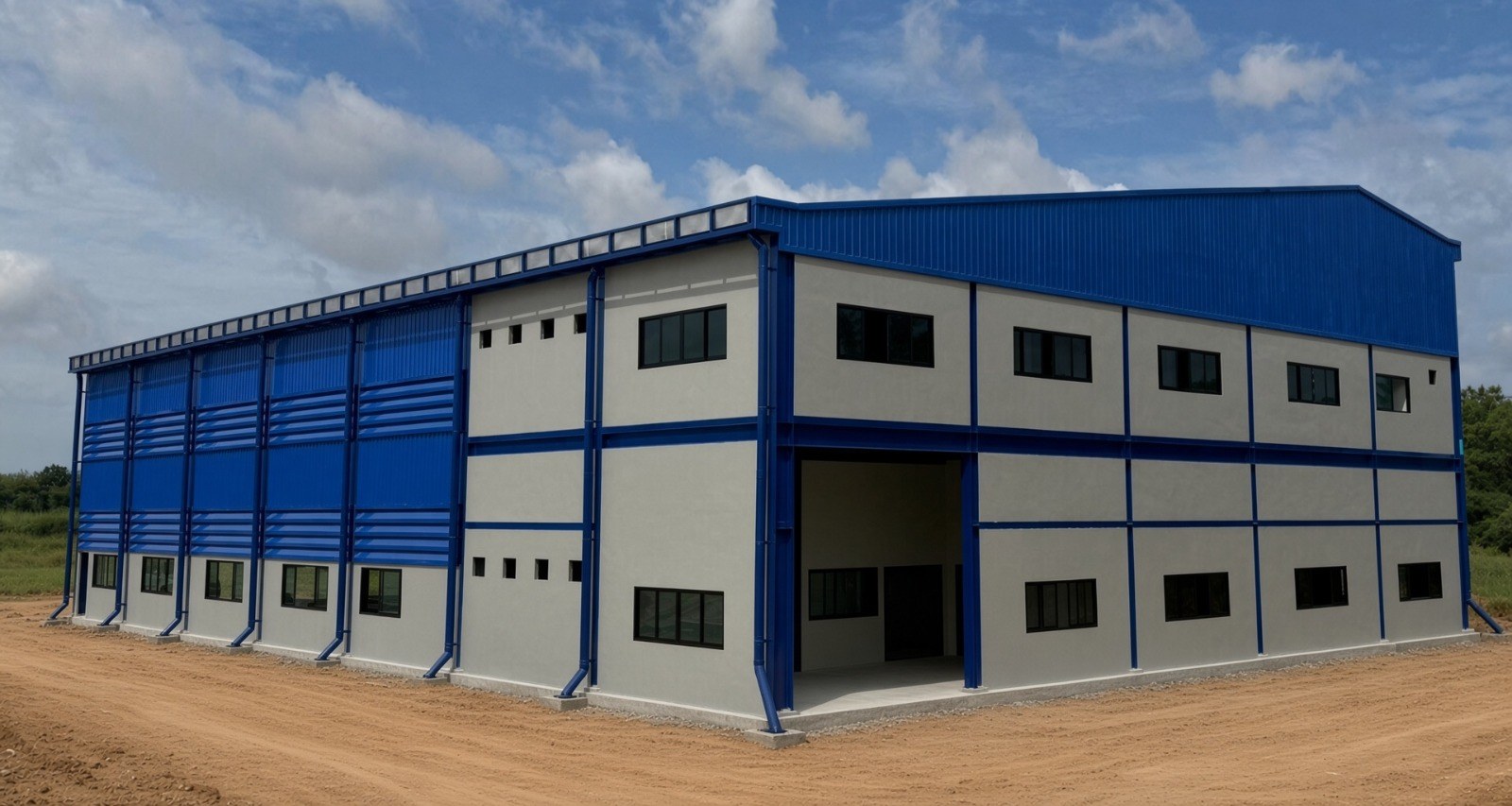 Workshop exterior two-storey face