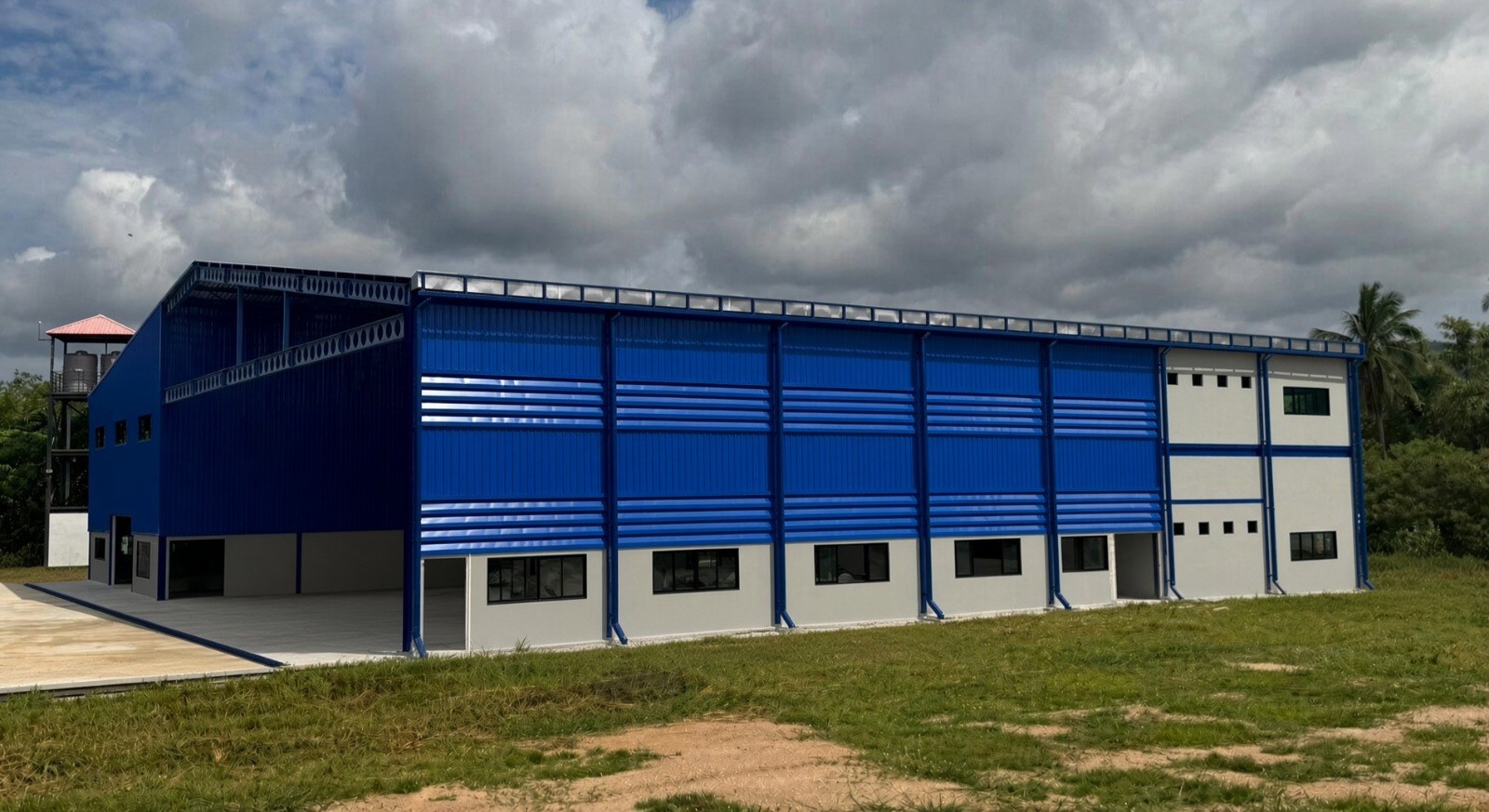 Long side elevation of the new facility